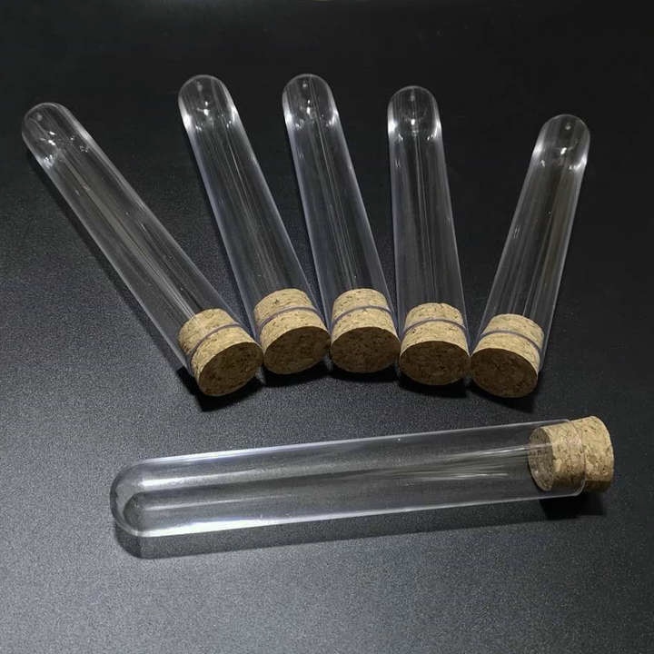 20pcs/lot 25x150mm Plastic Round Bottom Test Tubes for School Laboratory