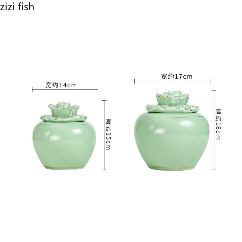Large Tea Tin Ceramic Airtight Jar Tea Caddy Moisture-proof Tea Box Tea Container Tea Organizer Storage Tank Storage Box Tea Can
