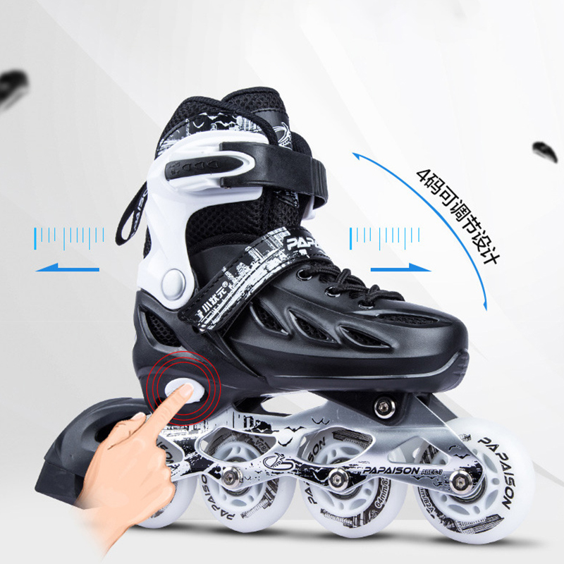 Verstellbare Inline-Rollschuhs chuhe profession elle blinkende Schiebe-Sneaker Outdoor-Rennen Eis schnell lauf 4 Räder Schuhe