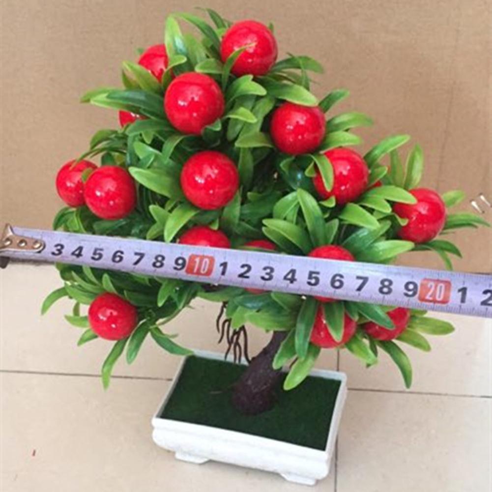 Artificial Mini Fruit Tree Plant Pot Bonsai Living Room Garden Desk Office Decor
