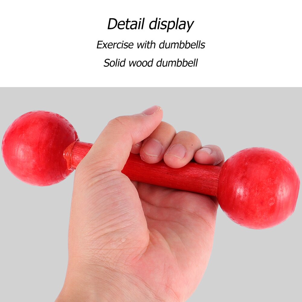 6 pièces main poignée haltère en bois Fitness haltère Portable haltère de musculation équipement de gymnastique accessoires pour enfants salle de sport maison (Re