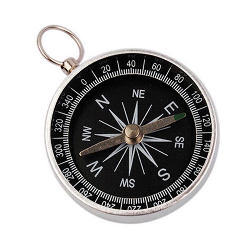 25# Mini Pocket Compass Hiking Lightweight Aluminum Compasses Wild Compass Navigation Tool Accessories Compasses: Default Title