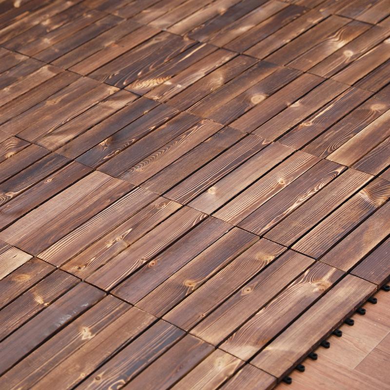 Wood Patio Paver Interlocking Flooring Tile Interlocking Deck Tile for Outdoor and Floors