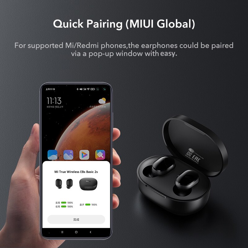 Xiaomi – écouteurs sans fil mi true basic 2s Redmi AirDots 2s, Bluetooth 5.0, commande tactile, TWS, de jeu, USB C