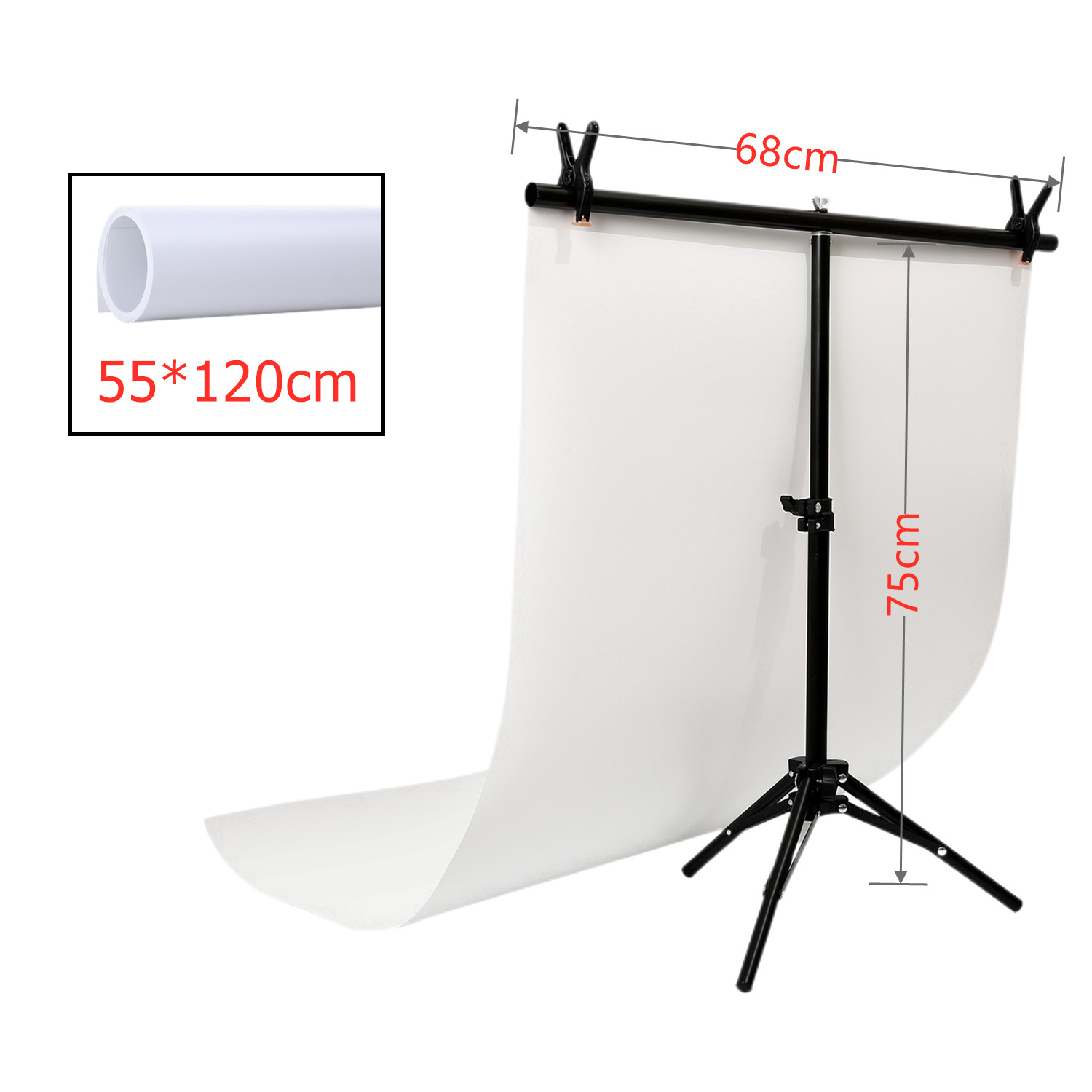 Photography PVC Backdrop Background Support Stand System Metal backgrounds for photo studio with 2 clamps