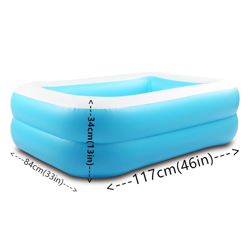 1.2/1. Kids Inflatable Pool Children's Home Use Paddling Pool Large Size Inflatable Square Swimming Pool For Baby: S Blue