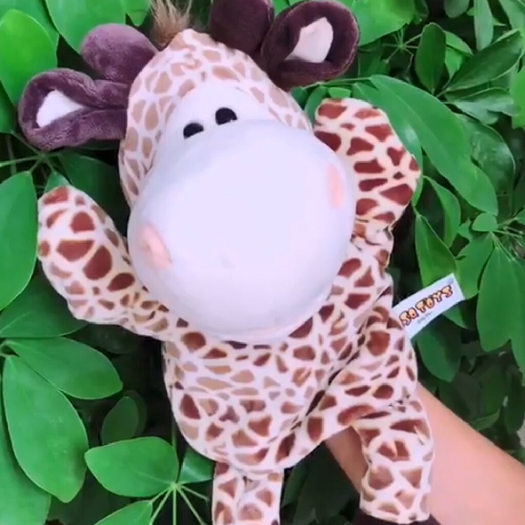 Lovely Soft Hand Puppet Glove Puppet Kids Toddler Pretend Playing Toy Farm Animal Pet Doll Christmas - Giraffe