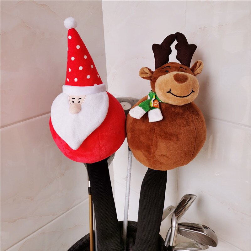 Christmas Santa Claus Driver Head Cover Lovely Reindeer Golf 460cc Wood Headcover Golf Club Accessory For Unisex