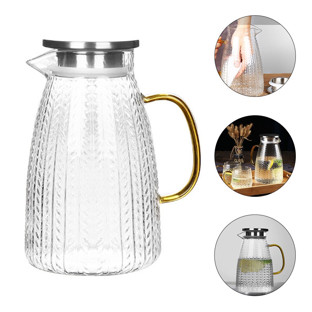 Large Capacity Clod Water Pot Glass Cold Water Bottle Cold Drink Kettle Beverage Kettle household ice water kettle summer kettle
