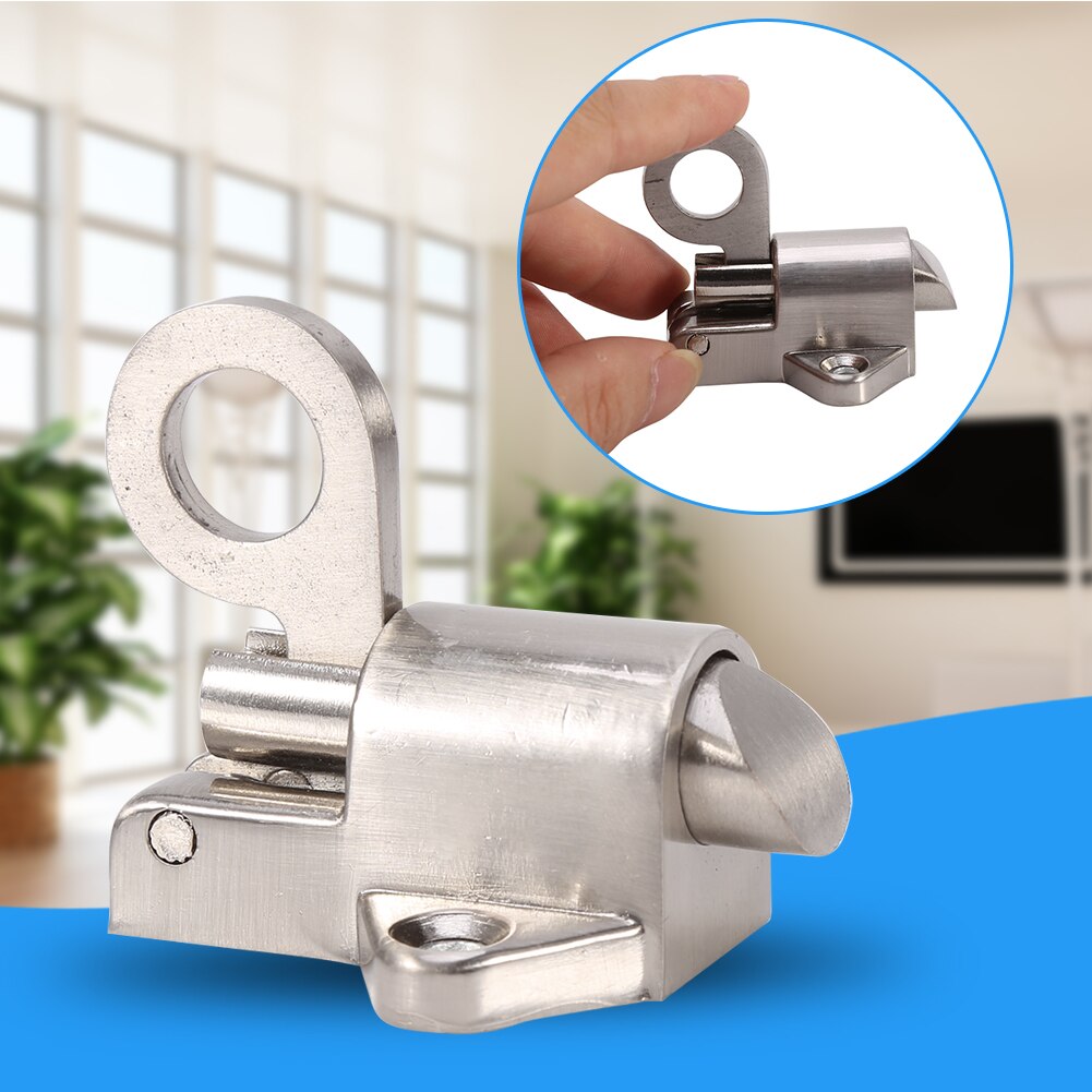 Door Latch Door Bolt Window Gate Latch Security Sliding Door Lock Pull Ring Spring Bounce Door Bolt Aluminum Latch Lock