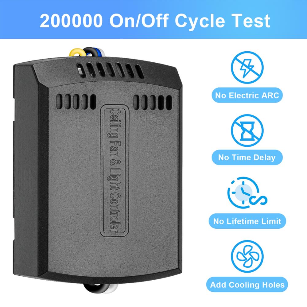 Smart WiFi Ceiling Fan Remote Control Kit, Small Size and Universal, 4 Speeds & 12 Countdown Timing, Compatible with Alexa