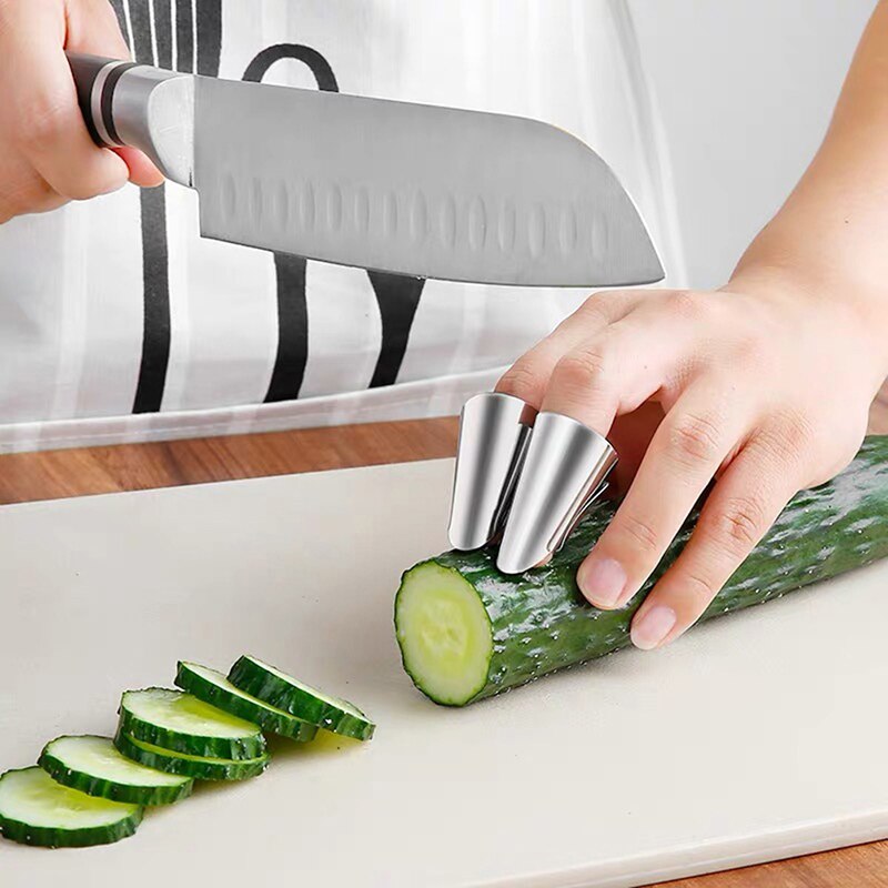 Kitchen Cutting Protection Tools Stainless Steel Finger Protectors Peanut Sheller Vegetable Nuts Peeling Finger Guard