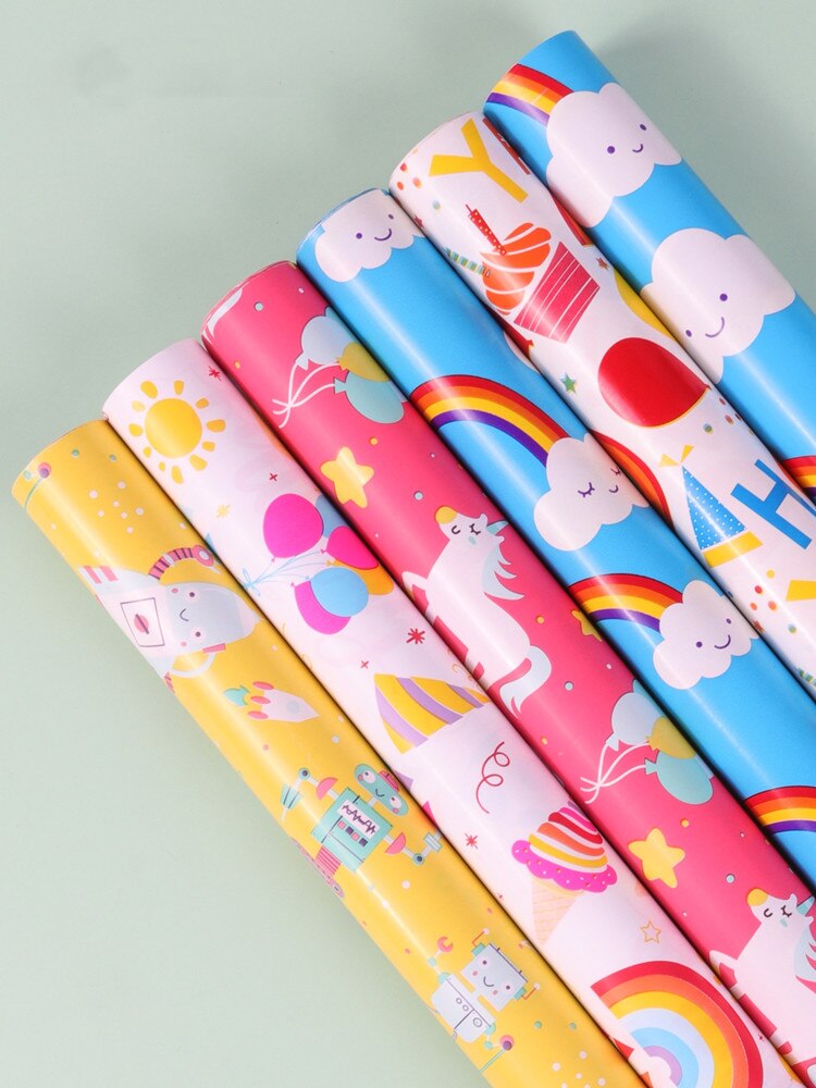 76X305Cm Inpakpapier Geschenkdoos Artware Verpakking Materiaal Kinderen Verjaardag Voor Festival Partywrapping Decor Supplies