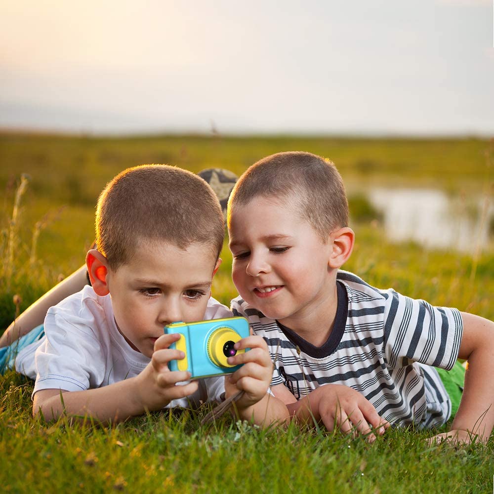 Kids Camera Kids Digital Video Camera 1080P FHD Kids Shockproof Video Camcorder with 2 Inch IPS Screen Kids Digital Camera blue