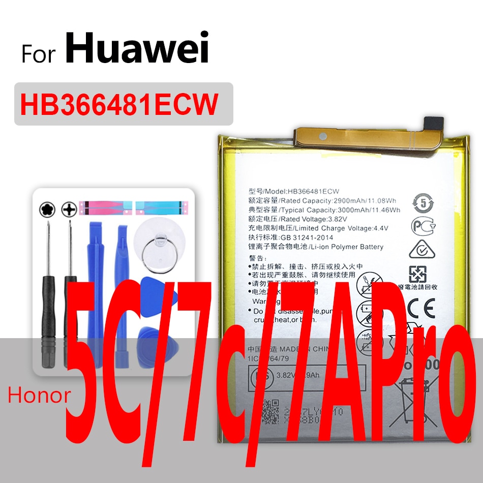 HB366481ECW batterie de remplacement pour Huawei Honor 5C/Honor 7C/Honor 7A Pro / honor5C/honor7C/honor7A Pro/honour 7Apro/honor7Apro