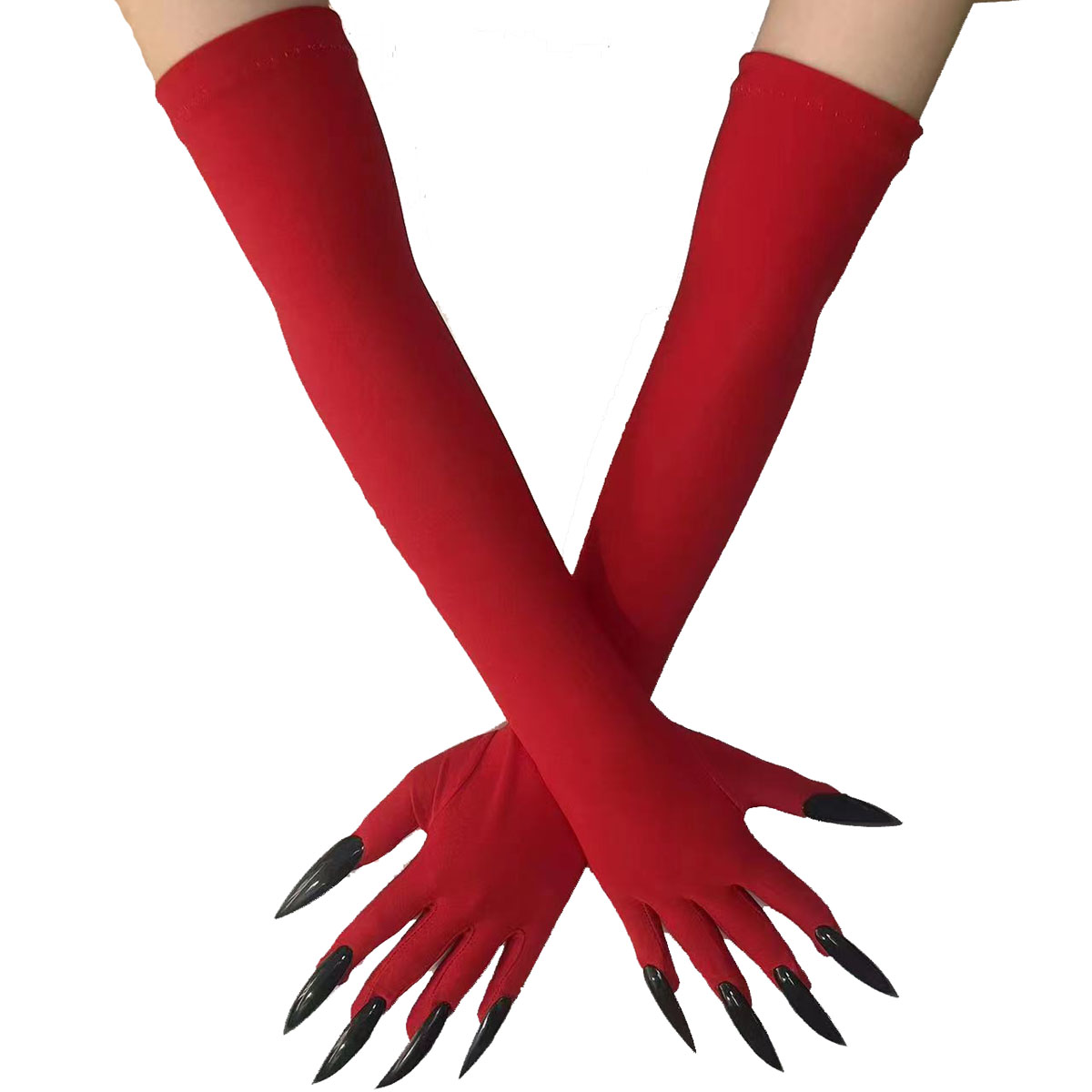 Cool Halloween Handschoenen Lange Ghost Klauw Jurk Up Handschoenen Mode Zwarte Lange Nagels Cosplay Halloween Grappig Handschoenen