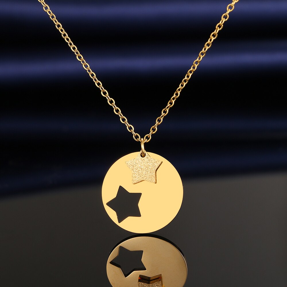 Collane in acciaio inossidabile stella glassata doppi accessori squisita collana a catena con ciondolo di moda per gioielli da donna i migliori regali