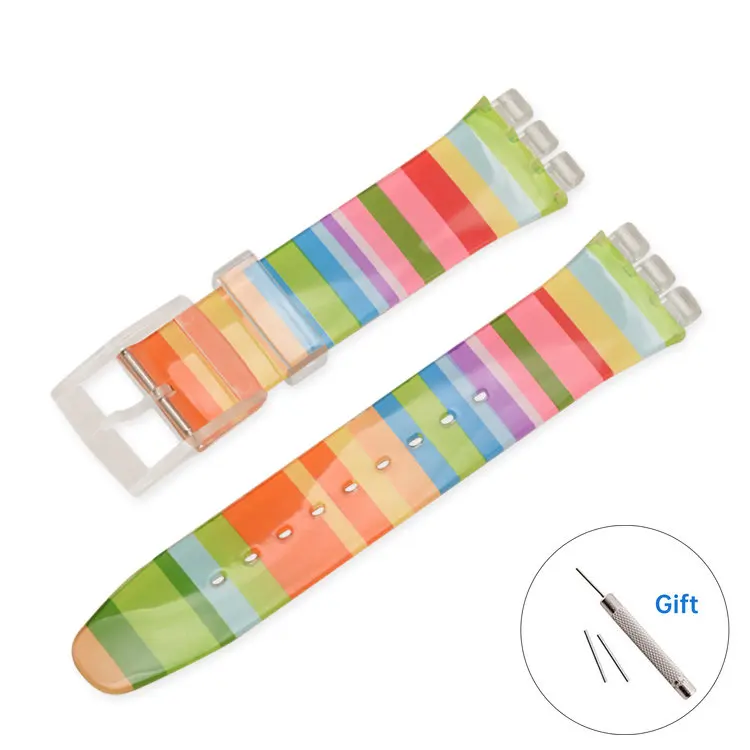 Correas de reloj de resina para hombre, accesorios, pulsera deportiva de goma resistente al agua, correa de silicona de 16, 17, 19, 20mm para Swatch GW164 GB274