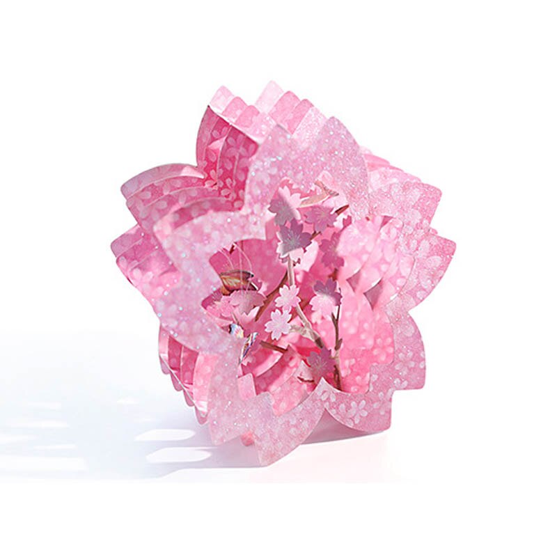 Birthday Weding Party Post Card Greeting Cards 3D Pink Flowers Cherry Nice Thanksgiving Mother's Day Paper With Envelope