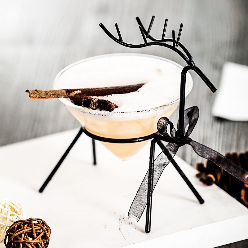 Jern kunst fawn hjort kegle split type martini glas coupe bar kreativitet charms gør-det-selv cocktail sur vin bryllup champagne underkop