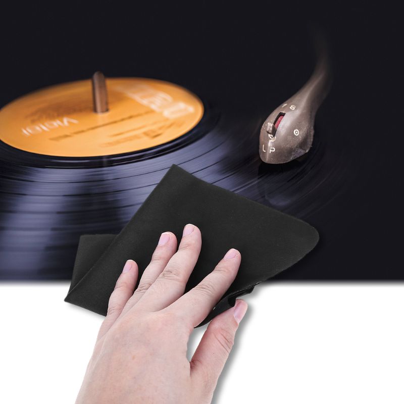 5 stk/pose antistatisk klud mikrofiber håndklæde plader rengøringsværktøj fnugfrit rengøringsmiddel lp vinyl pladespiller pad cd afspiller
