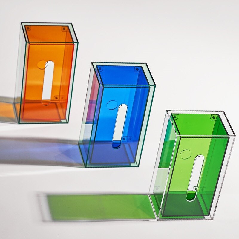 Solid Acryl Tissue Box Huishoudelijke Tafel Papier Opbergvak Servet Papier Cover Rechthoek Case Papier Holder Thuis Organizer ZH268