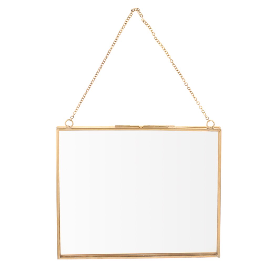 1 Piece Double Sided Glass Hanging Photo Frame Wall Frame Flower Plant Specimen Portrait Display Frame Holder: A 16x14cm