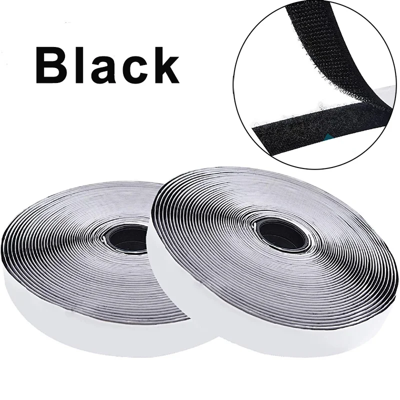 1 M/paar Zelfklevende Klittenband Tape Sticky Back Strips Zelfklevende Sluiting Montage Tape Hang Bevestiging 16/20/30/38/50/100mm: 70MM / Black
