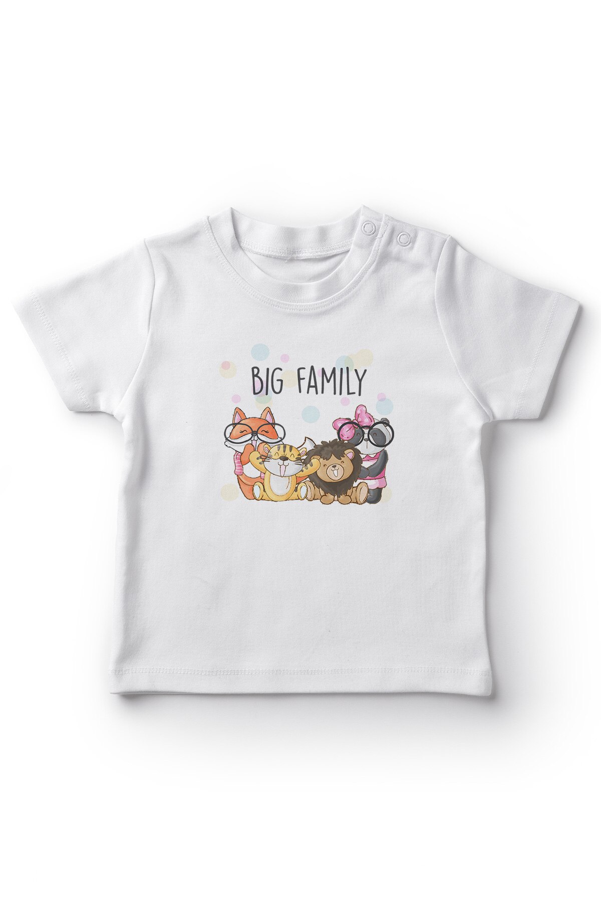 Angemiel Baby Grote Dier Familie Baby Meisje T-shirt Wit