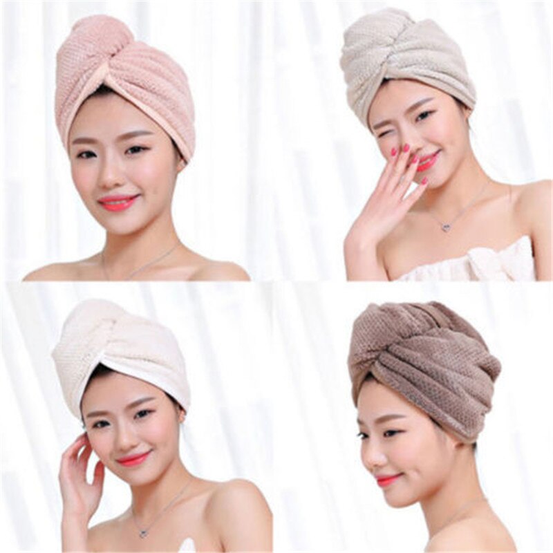 Capelli da donna asciugatura rapida microfibra bagno terme asciugamano turbante nodo intrecciare ciclo continuo avvolgere cappello cap per bagno accessori da bagno