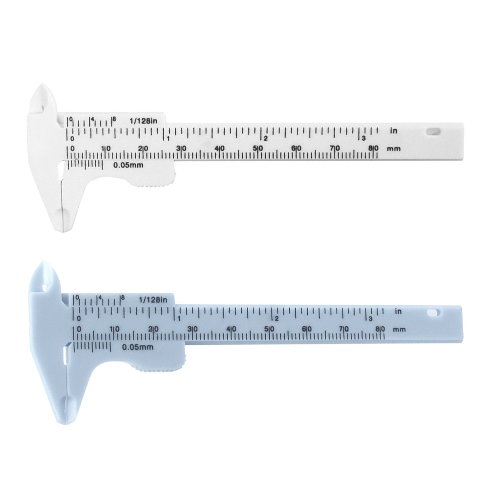 Calibrador Vernier de doble escala, herramienta de medición de diámetro de profundidad, de plástico, 0-80mm