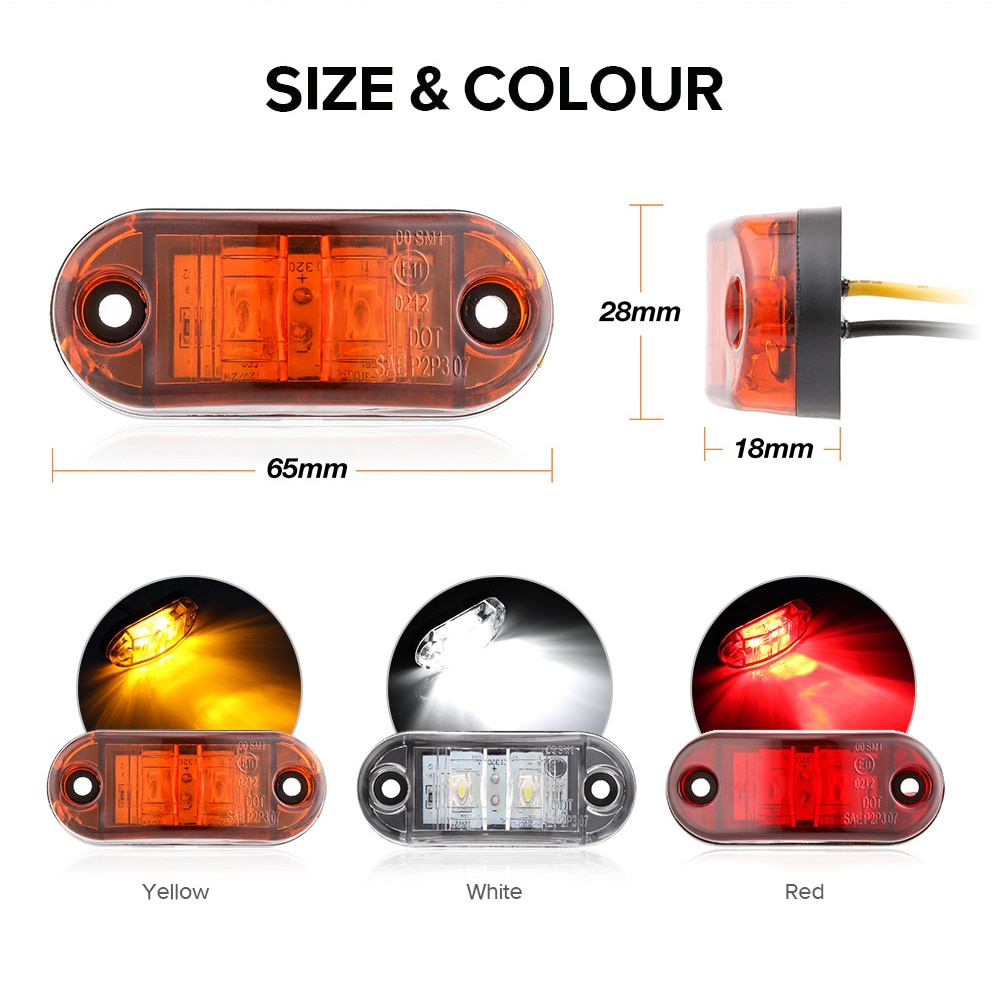 iSincer LED Bar Off Road LED Work Light 12V 24V Front Side Marker Light Position Truck Trailers side lights Side Lamp