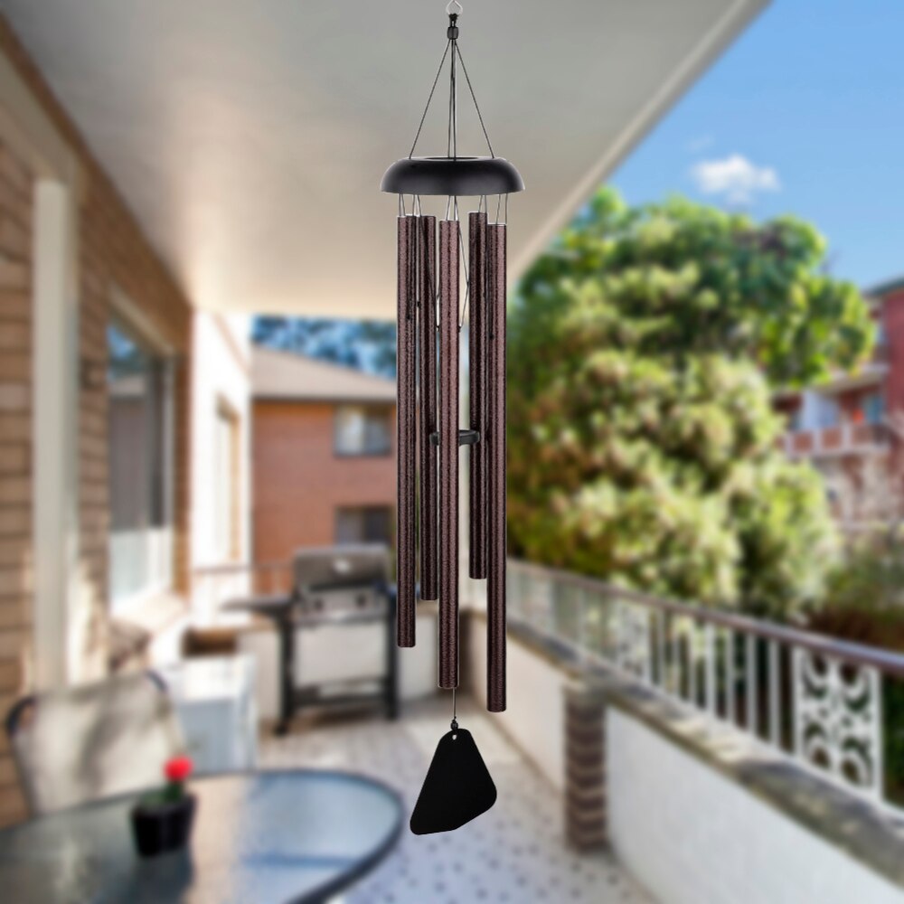 5 Tuned Metal Tubes Wind Chimes Outdoor Amazing Grace Music Sound 36inch Home Pendant