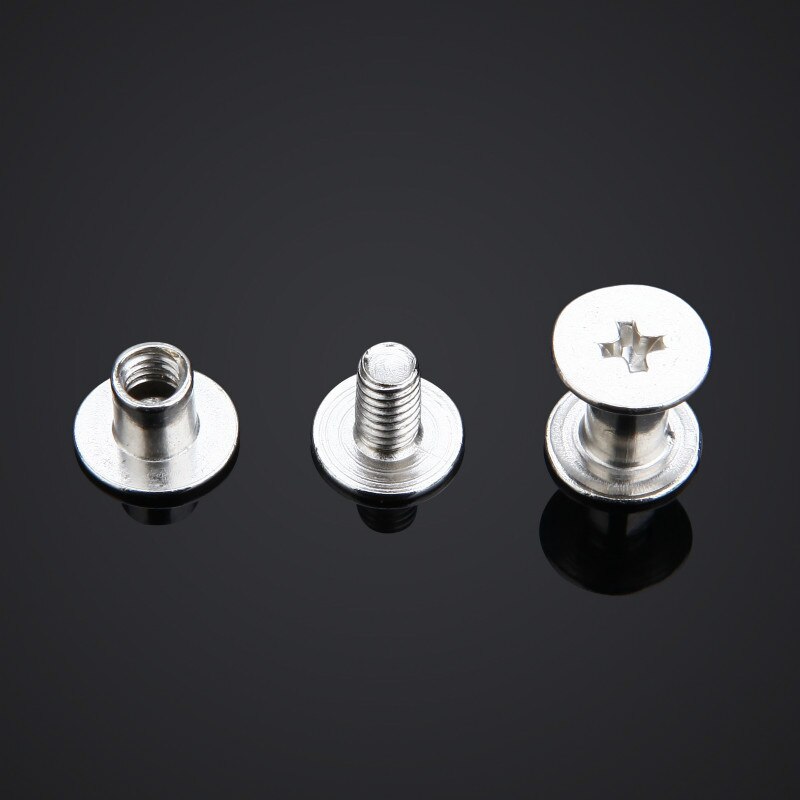 10pcs/set Flat Screw Rivet Head Hardware Carbon Steel for Luggage Leather Craft or Notebook Screw Rivet Buckle