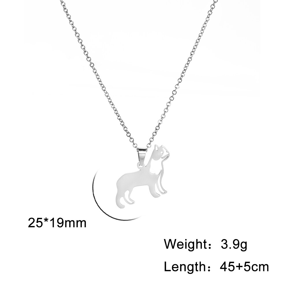 Unift Collier en acier inoxydable avec chat tacheté pour femme, breloques en forme d&#39;animal, ras du cou, bijoux de fiançailles pour amoureux: Steel