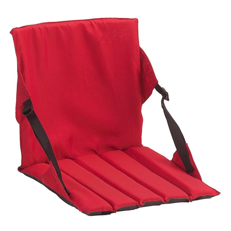 Opvouwbare Outdoor Kussen Stoel met Rugleuning Draagbare Oxford Doek Verstelbare Klapstoel: Rood