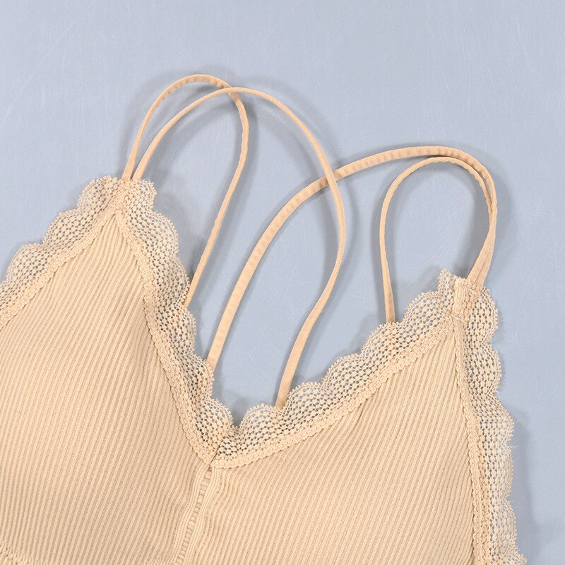 CHRLEISURE Sexy Lace Bra Long Wrap Chest And V-neck Lingerie With No Steel Ring Bottoming Sports Suspender Vest