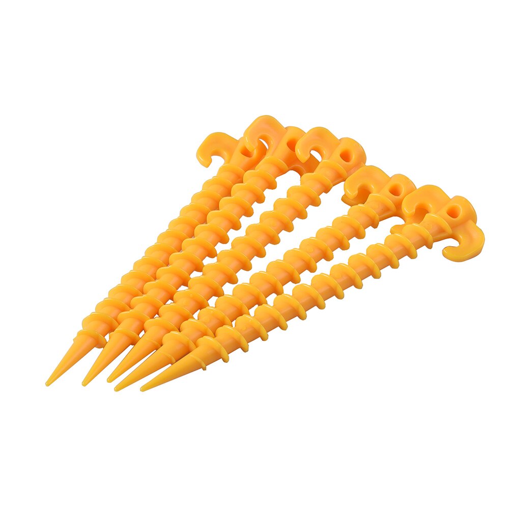 5Pcs Tent Nagels Grond Nagels Outdoor Camping Trip Tent Peg Grond Nagels Schroef Nail Stakes Pinnen Plastic Zand Pinnen tent Stakes Peg