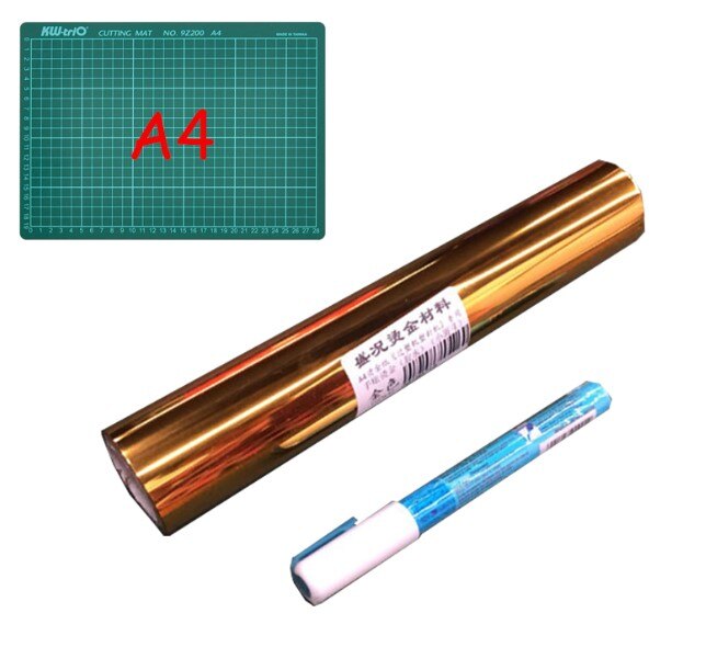 Plastifieuse en fer avec colle et caoutchouc, 21cm de largeur 10M de longueur, , carte à feuille chaude pour bricolage: Gold Glue and Pad