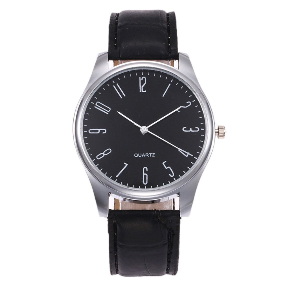 Mens Eenvoudige Zakelijke Mode Lederen Quartz Horloge: Multicolor