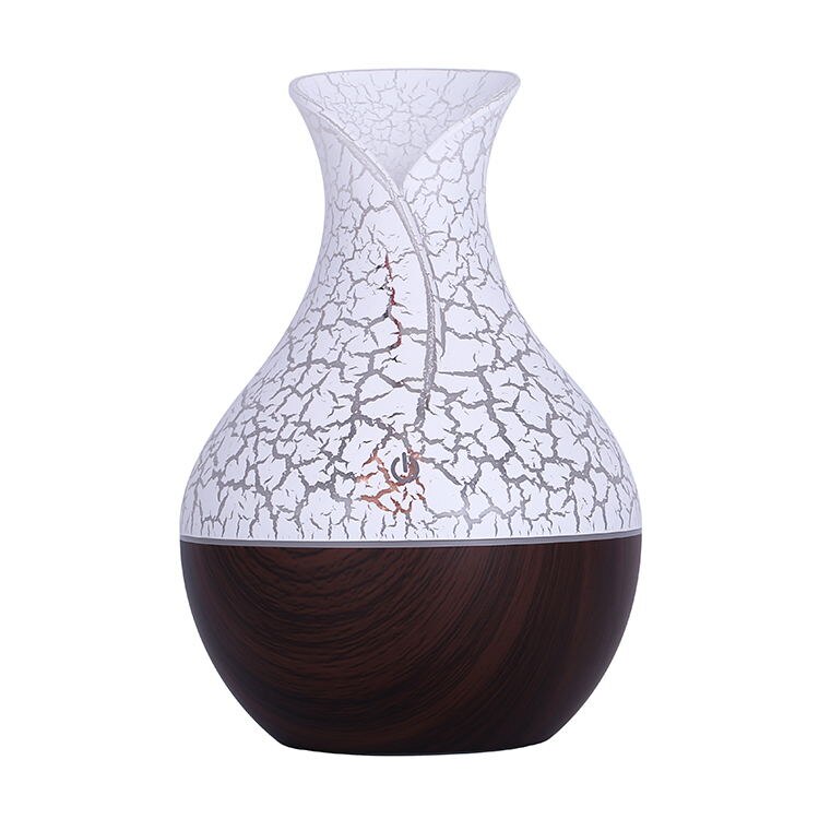 USB Aroma Diffuser Mini Ultrasone Luchtbevochtiger Houtnerf Verstuiver Aromatherapie Etherische Olie Diffuser voor Home Office: Bordeauxrood