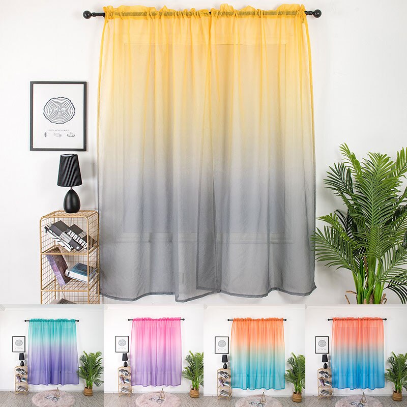 Cortinas arcoíris DE BODA modernas, cortinas de gasa opacas para balcón, sala de estar, cocina, baño, tratamientos de ventana