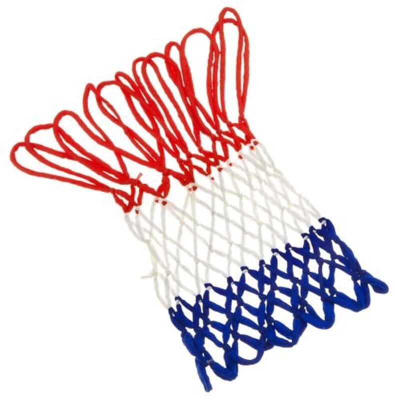 Standard Basketball Net Nylon Sports Basketball Hoop Mesh Net Backboard 4mm Thread 12 Loops White Red Blue for Training Practice