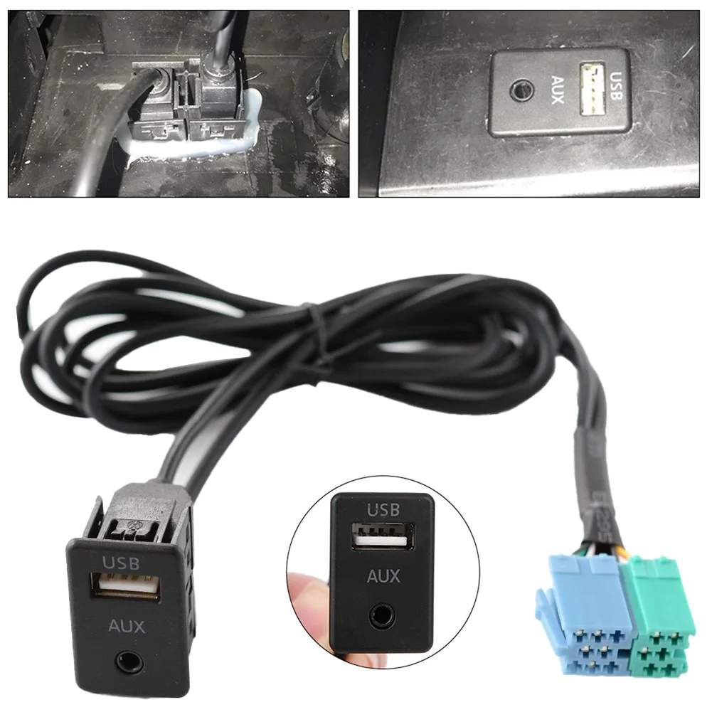 Forlængerkabel aux usb forlængerkabel 3.5mm +  usb port aux usb kabel aux usb port adapter kabel bil tilbehør 1.5m