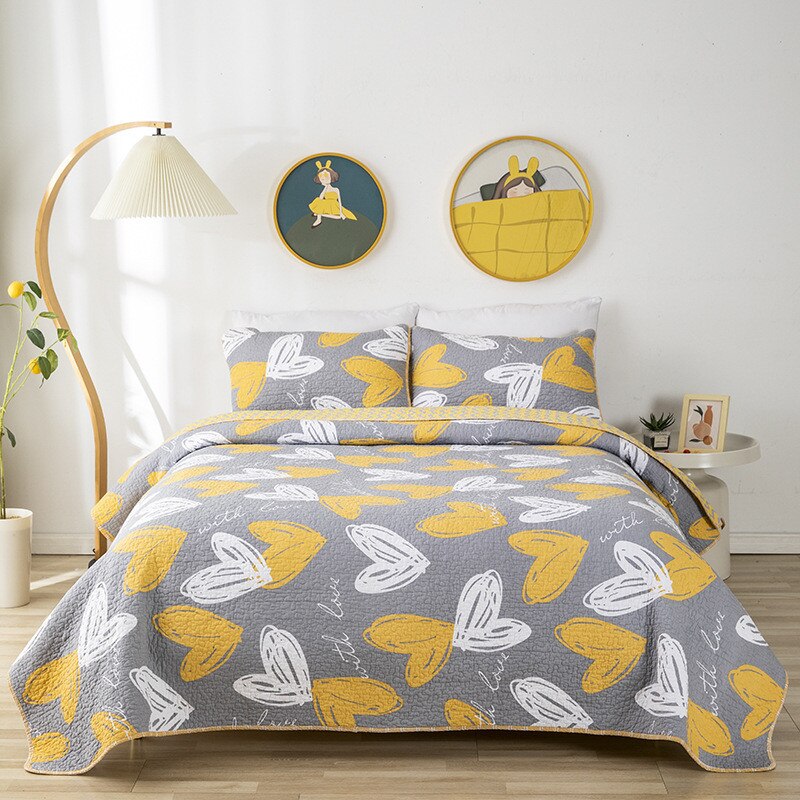 Mode Beddengoed Gewatteerde Sprei Op Het Bed Geometrische Zomer Dekbed Dekbed Deken Ab Zijden Dekbed Cubrecam Bed Cover Colcha: Color 3 / 90x210cm