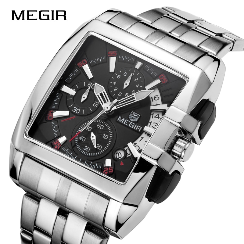 Echte Foto! Megir Mannen Horloges Luxe Top Brand Creatieve Zakelijke Rvs Quartz Horloges Mannen Relogio Masculino