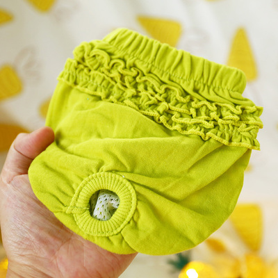 Bomull blomma hund hygien byxor valpar små små djur flicka kvinnlig husdjur katt fysiologiska anti-trakasserier mens shorts: Grön / M