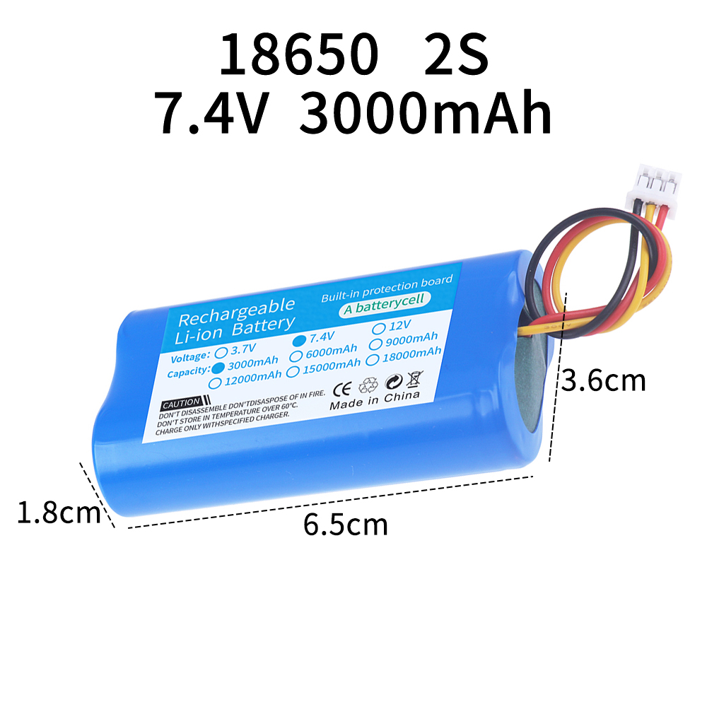 3.7v 7.4v 11.1v 12v 18650 8000 mah Lithium-ionen-akku mit kabeln und platine für bluetooth-lautsprecher und solarscheinwerfer: Burgund