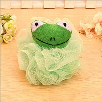 2pc grote cartoon badballen met dieren voor baby's, schattige dieren, sponzen voor in de douche, badborstels voor baby's, accessoires: Groen -2 stuks