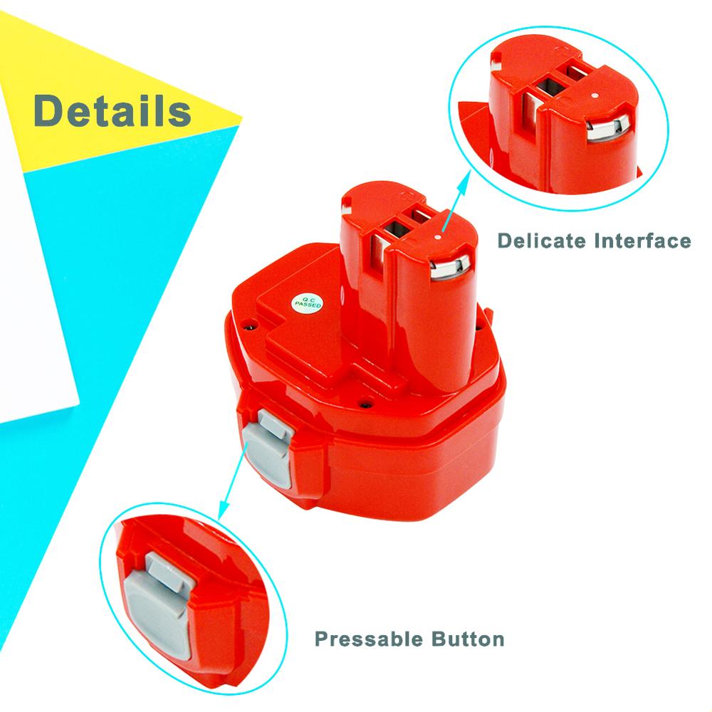 14.4V 3000mAh Ni-CD Power Tools Oplaadbare Batterij voor Makita Accuboormachine PA14 1433 JR140D 1420 6280D 6281D 6333D